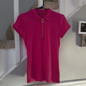 Tommy Hilfiger Women's Fuchsia Zip Polo